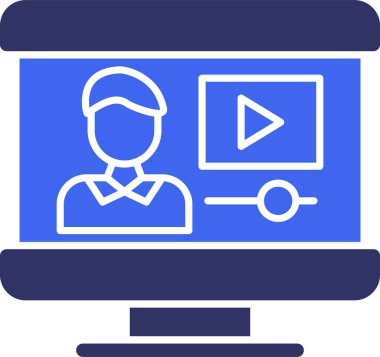 video. Web simgesi basit illüstrasyon