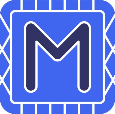 m harfi alfabe simgesi