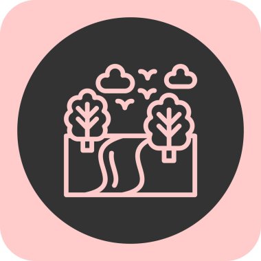 Bir ağaç simgesinin vektör illüstrasyonu