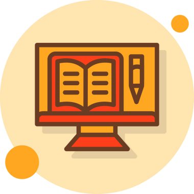 Eğitim ve okul renkli vektör simgesi.