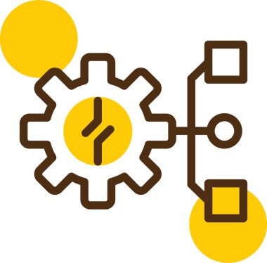 zaman dişlisi simgesi, vektör illüstrasyonu