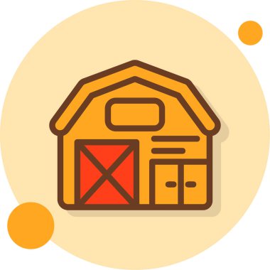 çiftlik evi ikonu vektör illüstrasyonu