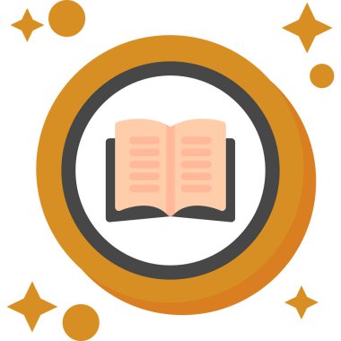 kitap vektörü düz renk simgesi