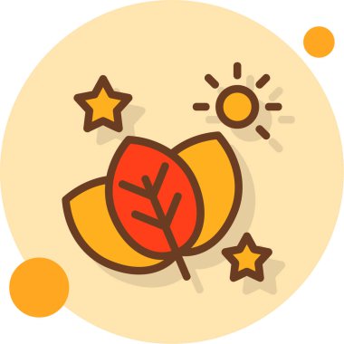 Sonbahar yaprağı düz bir şekilde düşme simgesi