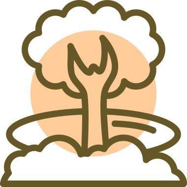 Bir ağaç simgesinin vektör illüstrasyonu