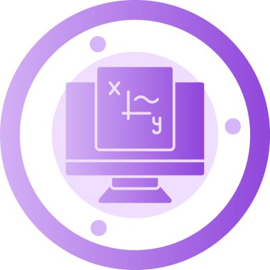 Ekran simgesi, vektör illüstrasyonlu bilgisayar monitörü