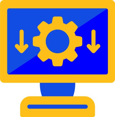 bilgisayar ayarı simgesi düz biçimli
