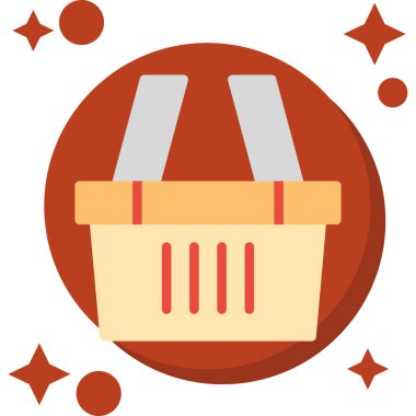 Alışveriş sepeti ikonu vektör illüstrasyonu