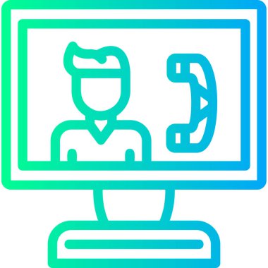 Müşteri Desteği Doğrusal Gradyan ağ simgesi, vektör illüstrasyonu