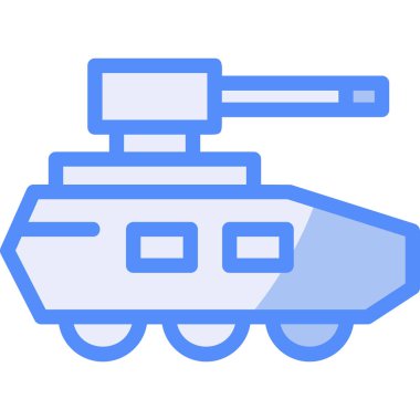 Askeri tank. Web simgesi basit illüstrasyon