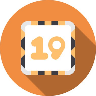 Takvim simgesinde 1 numara, düz biçim