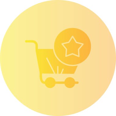 Yıldız ikonlu bir araba. vektör illüstrasyonu