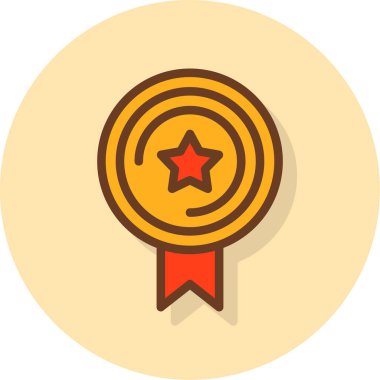 Madalya ikon vektör illüstrasyonu