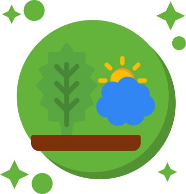 Vektör çizimi. yeşil ve mavi. düz biçim.