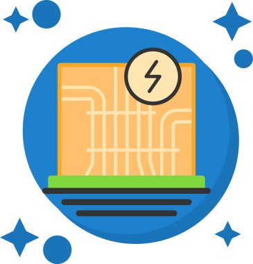 Elektrik. Web simgesi basit illüstrasyon