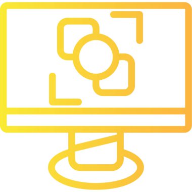 bilgisayar monitörü web simgesi, basit vektör illüstrasyonu