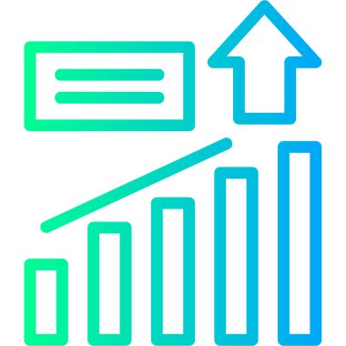 bar çizelgesi simgesi. outline bar grafik vektör düz renk çizgisi izole edildi