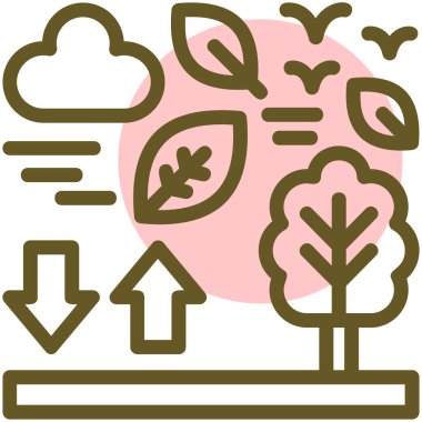 Ağaç simgesinin vektör illüstrasyonu