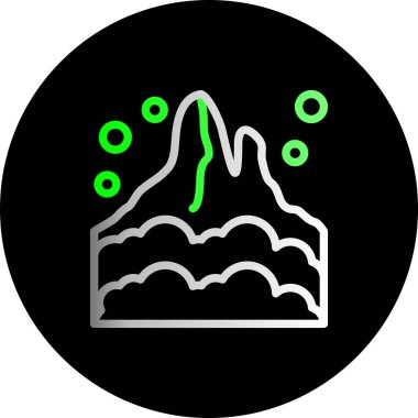 Kış Karlı Dağlar İkili Gradyan Çember Ağ simgesi, vektör illüstrasyonu