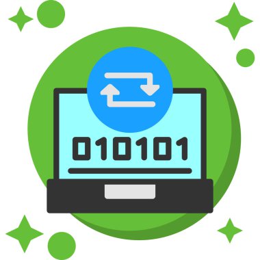 İkili kod vektör simgesi