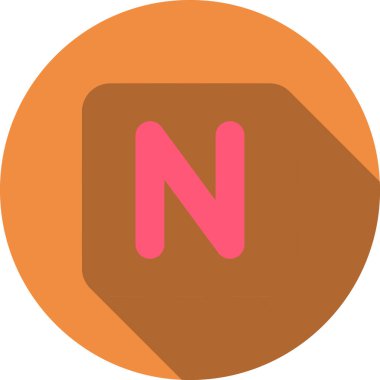 n harfi, alfabe, simge, düz, vektör illüstrasyonu