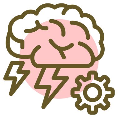 Beyin simgesi, vektör illüstrasyonu