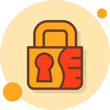 asma kilit simgesi, vektör çizimi