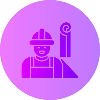 Kasklı bir adamın vektör çizimi