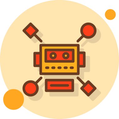 robot. Web simgesi basit illüstrasyon