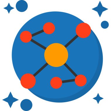 Sürü Algoritması Kuyruklu Renk Ağı simgesi, vektör illüstrasyonu