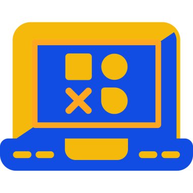 Bilgisayar simgesi. Web için dizüstü bilgisayar vektör simgelerinin özet çizimi