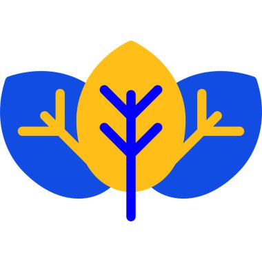 el simgesinde bitki. Yapraklı bir bitkinin basit bir çizimi. Web tasarımı