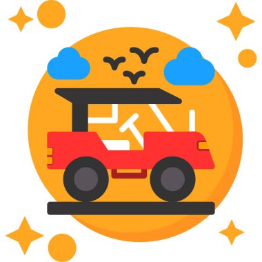 - Araba. Web simgesi basit illüstrasyon