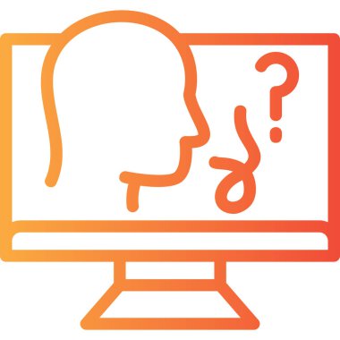 ana hat biçiminde bilgisayar soru işareti simgesi