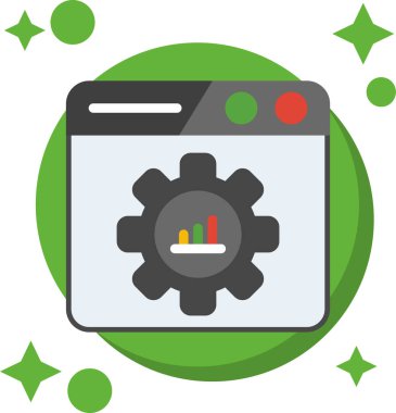 iş yönetimi düz simgeleri, ayar, dişli