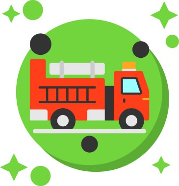 Yangın kamyon düz simgesi