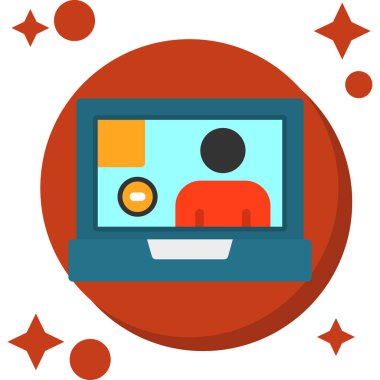 Çevrimiçi Video simgesi, vektör illüstrasyonu