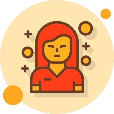 avatar kız simgesi ile doldurulmuş dış hat biçimi