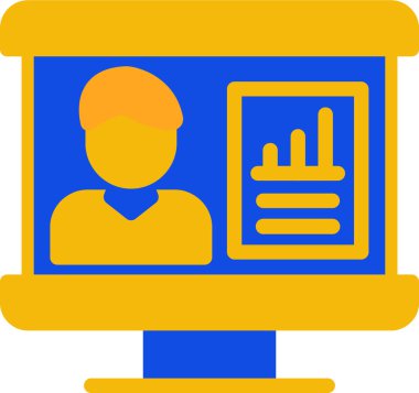 Dizüstü bilgisayarı ve klasörü olan bir adamın vektör çizimi