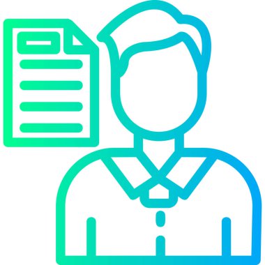 Elinde pano olan bir adamın vektör çizimi