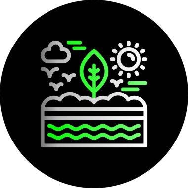 Yeşil bir bitkinin vektör illüstrasyonu