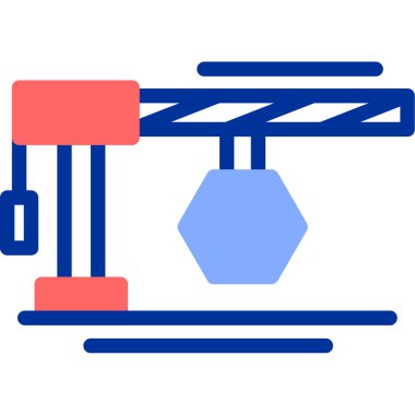 Yapı vinç inşaat simgesi doldurulmuş ana hatlar biçiminde