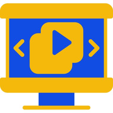 video. Web simgesi basit illüstrasyon