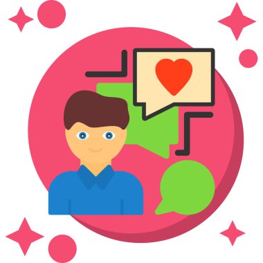 Aşk sohbeti. Düz biçimli sohbet simgesi