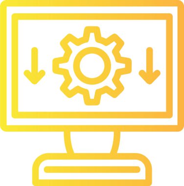 Bilgisayar. Web simgesi basit illüstrasyon
