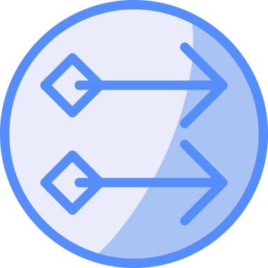 Okun ok yönü simgesi doldurulmuş dış çizgi biçiminde