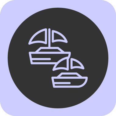 Gemi simgesi, illüstrasyon, vektör işareti