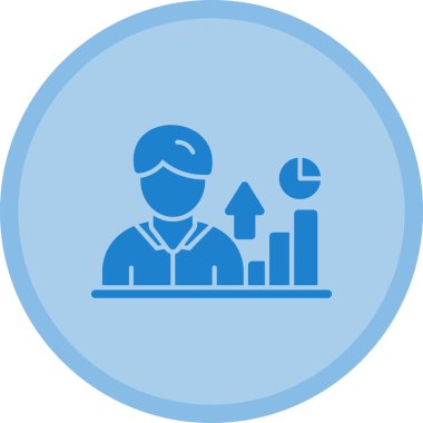 grafik simgesi. İnce çizgi ve mavi dış hat ikonu. vektör illüstrasyonu.