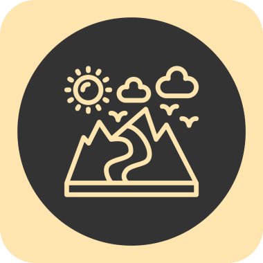 gün batımı ikon vektör illüstrasyonu