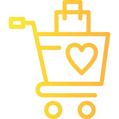 alışveriş sepeti vektör çizgisi renk simgesi